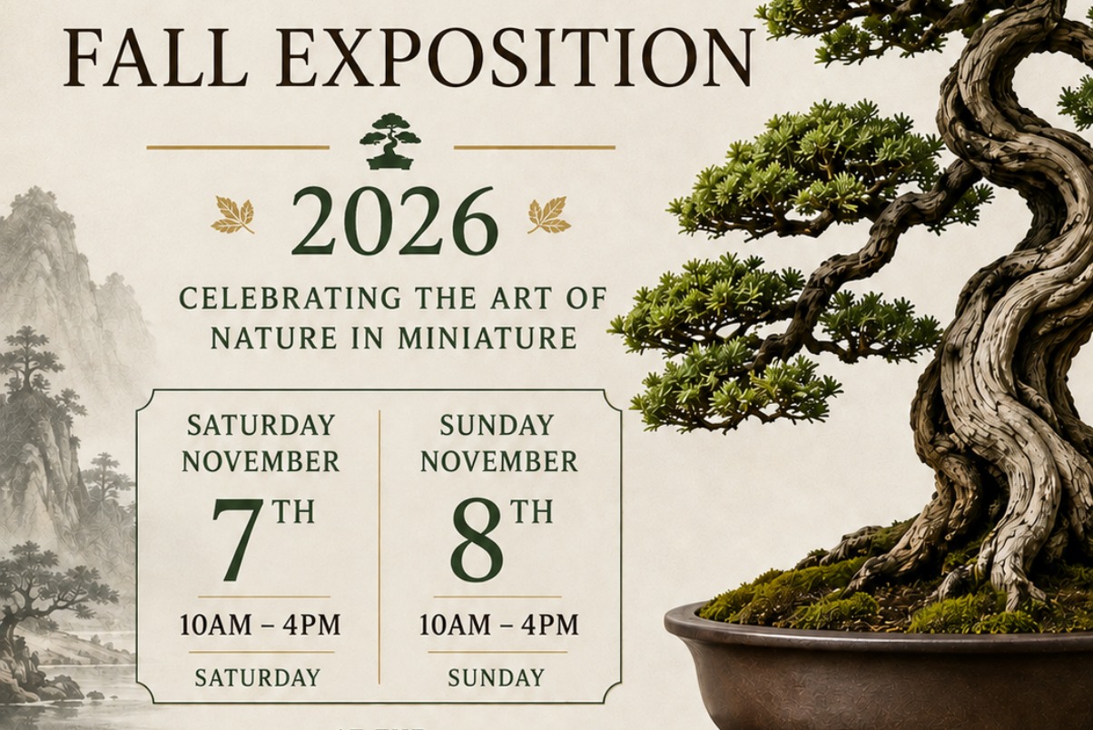 Flyer for the 2026 Tulare County Bonsai Club Fall Expo